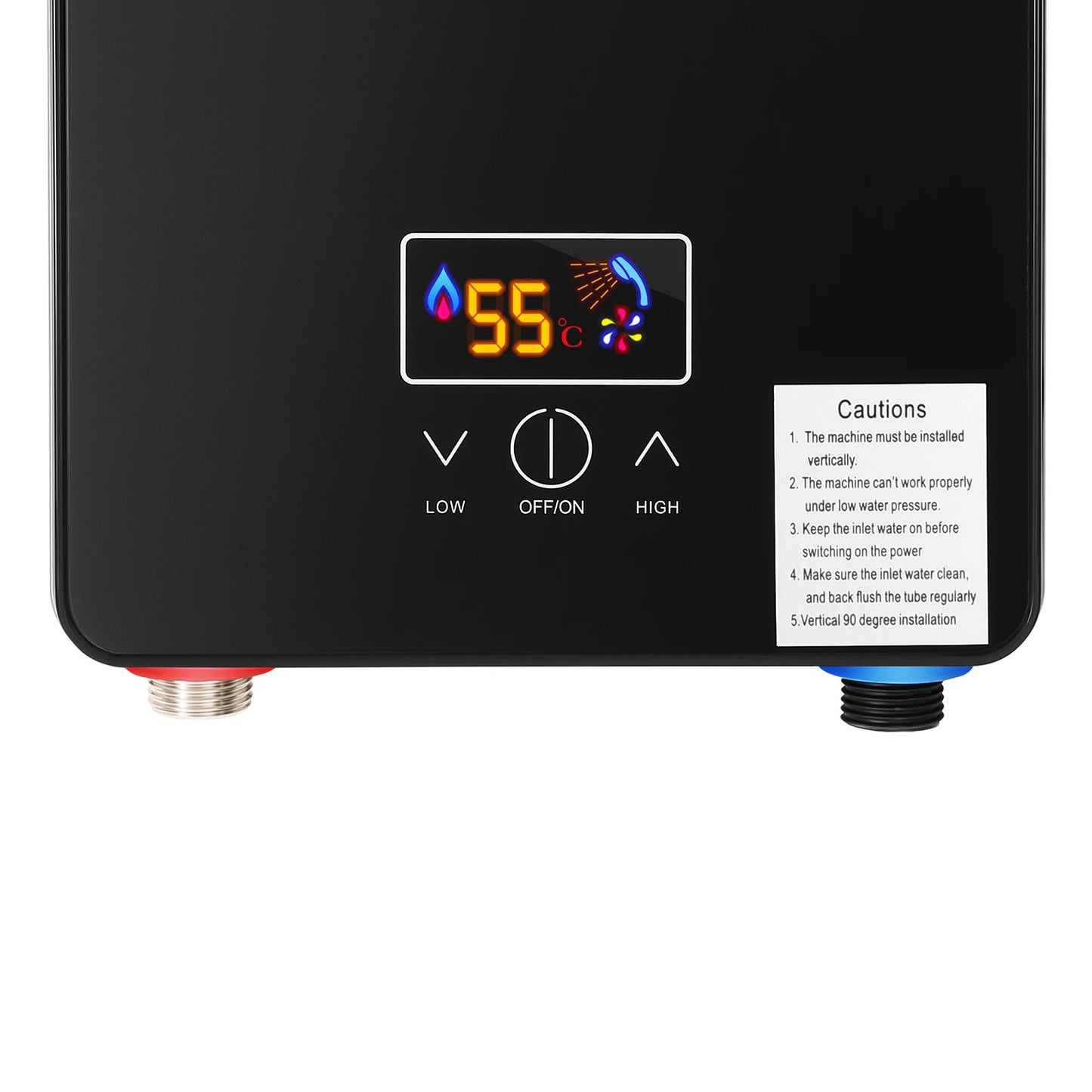 6500W 220V Electric Instant Hot Water Heater  Shower Bathroom Faucets Kitchen Tap Digital Display Temperature Automatic