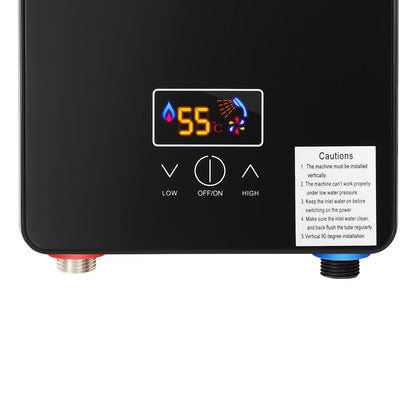 6500W 220V Electric Instant Hot Water Heater  Shower Bathroom Faucets Kitchen Tap Digital Display Temperature Automatic