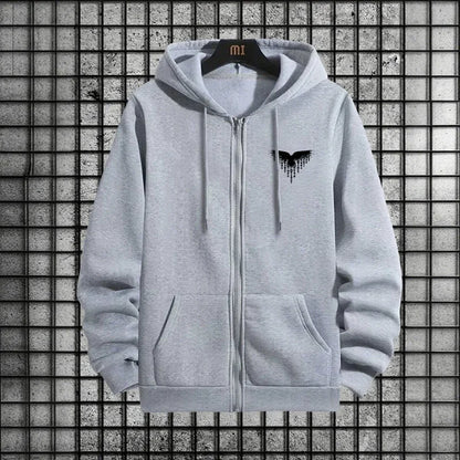 Ancient Viking Raven Print Hoodie Sweatpants Autumn Winter Daily Casual Sporty Jogger Set Urban Fashion Men's Zipper Tracksuit.