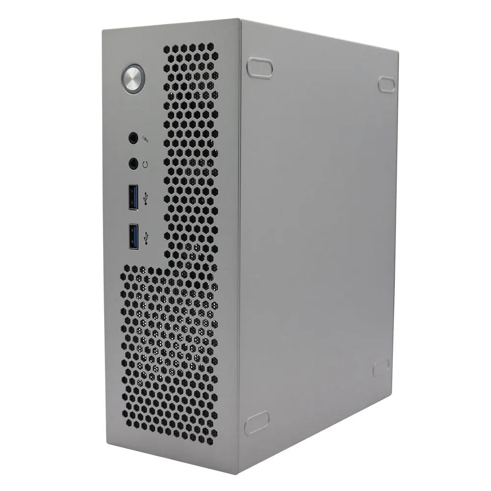 HTPC Computer Case Mini ITX Gaming PC Chassis Desktop Chassis USB3.0 Computer Case Home Computer Case Black and Silver.