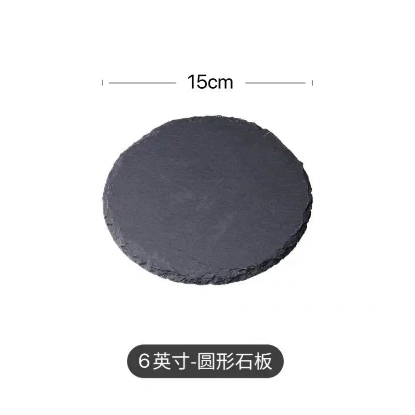 Japanese And Korean Style SLATE Plate Dessert Sushi Flat Western Food Black SLATE Plate Tableware