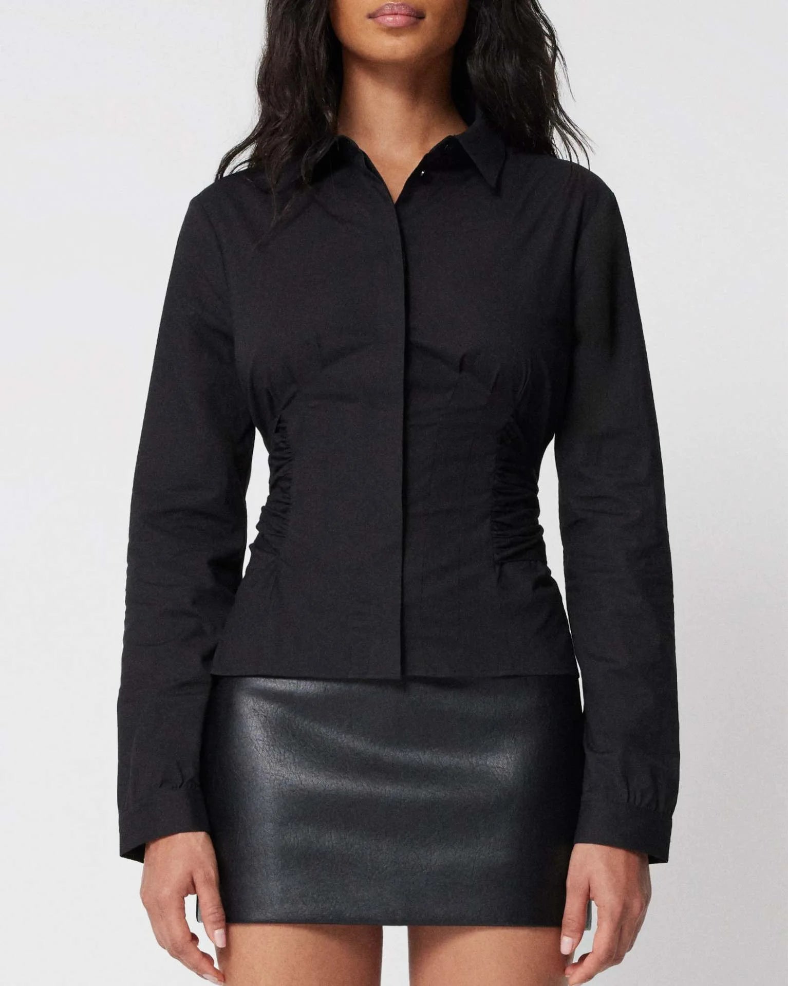 Kylie same style ~ KHY tie waist shirt slim back bow shirt women.