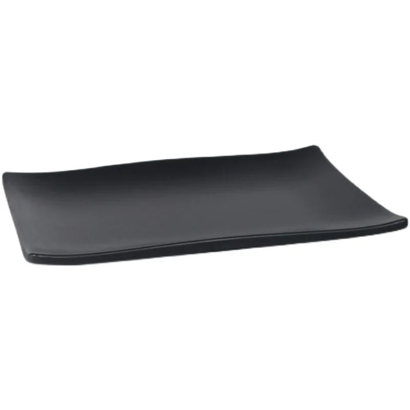 Black Melamine Plate Plastic Barbecue Dish Commercial Cutlery Kitchen Dinner Plates Not Easily Broken Tableware Accessories.