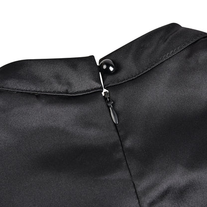 2022 frauen Elegante Schwarz Kleid der Halben Hohe Kragen Hohe Taille A-linie Kleider Slim Fit Midi Kleid Büro Dame Weibliche Feste vestidos.