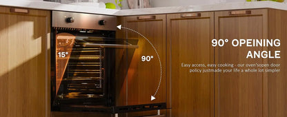 Karinear Electric Oven 65L Oven Built in Oven with accessories, Knob Control wtih 4 Functions 2200W Plug and Play 220V 60cm Wide.