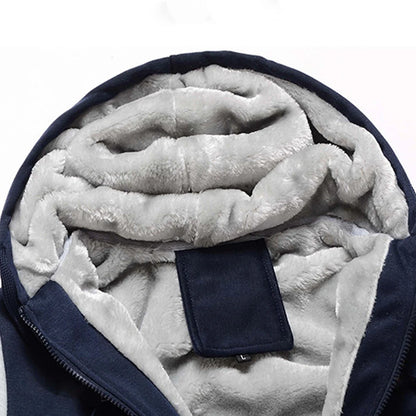 Winter Jacket Men Warm Coat Thick Fleece Male Zipper Hooded Jackets Casual Hooded Sportswear Outerwear Long Sleeves Sports Hoody.