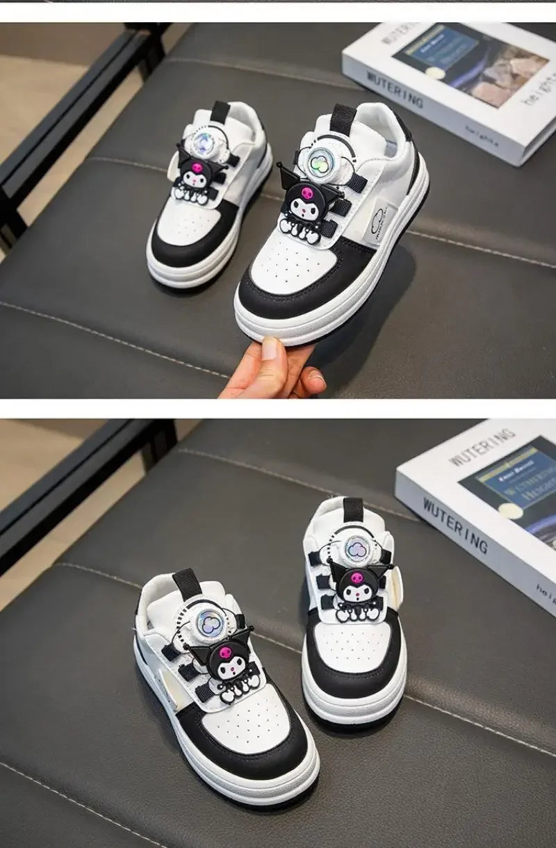 Children's Cute Melody Casual Board Shoes Girl's Cartoon Sneakers Spring and Autumn New Kawaii Kuromi Anti Slip Soft Sole Shoes.