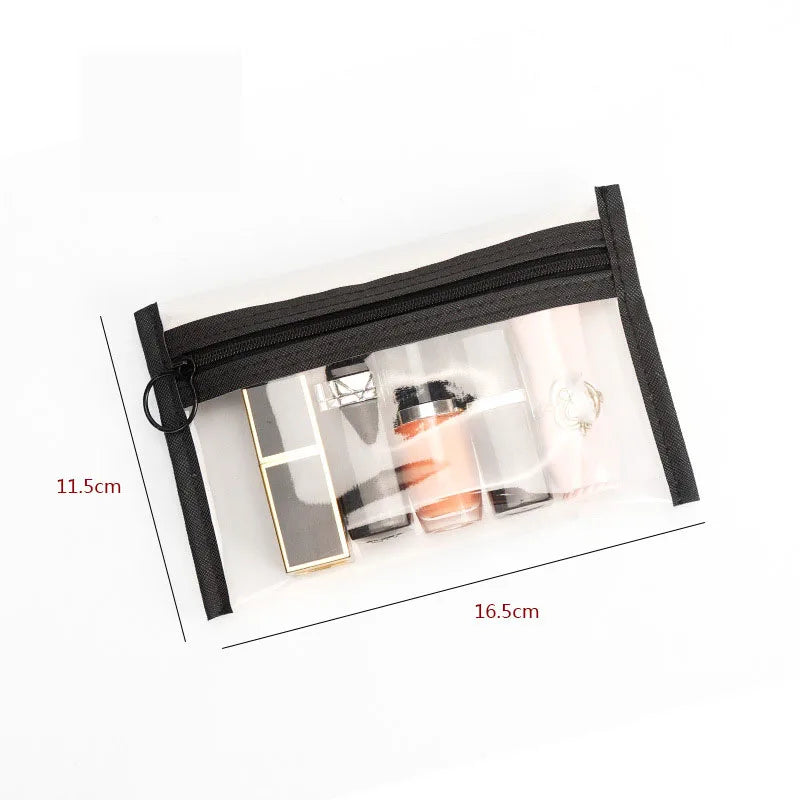 Wash Transparent Cosmetic Bag for Women Clear Zipper Makeup Bag Travel Female Makeup Brush Holder Organizer Toiletry Bag Clutch.