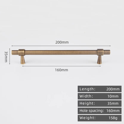 KEDLO Solid Brass Brushed Antique Brass Bronze 500mm Pull Drawer Knobs T Bar Kitchen Cabinet Handle