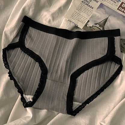 3Pcs/Set Cotton Panties Mid-Waist Women's Underwear Female Breathable Underpants Girls Solid Color Briefs Short Sexy Lingerie.