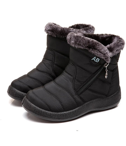 Boots Women's Ankle Boots With Fur Waterproof Snow Botas Mujer Elegant Winter Shoes For Woman Winter Boots Casual Black Footwear.