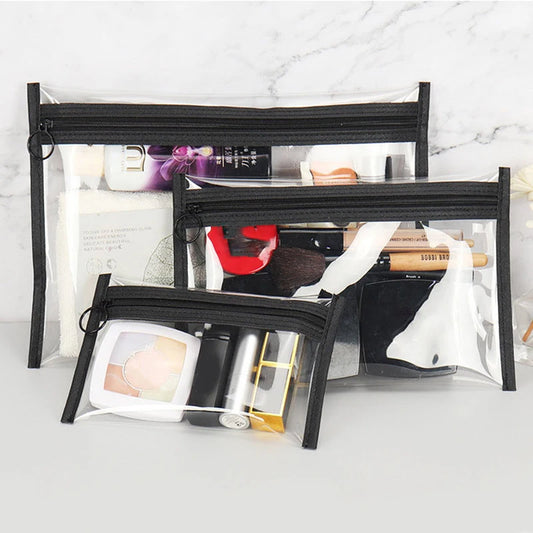 Wash Transparent Cosmetic Bag for Women Clear Zipper Makeup Bag Travel Female Makeup Brush Holder Organizer Toiletry Bag Clutch.