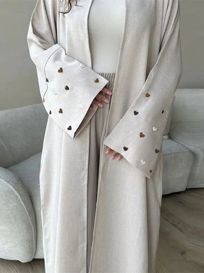 Ramadan Eid Kebaya Abayas For Women Open Heart Modest Kimono Abaya Damen Dubai Turkey Islam Muslim Dress Kaftan Kebaya Caftan.