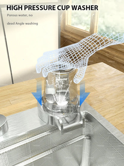 Küchenspüle aus Edelstahl 304, silberfarben, großes Einzelschlitz-Unterbaum-Multifunktionsspülbecken, Geschirrspülbecken