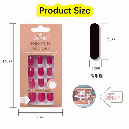 20Styles Solid Color Square Head False Nail Tip Wearable Fake Nails Artificial Nail Tips Full Cover Press On Nails Manicure Tool