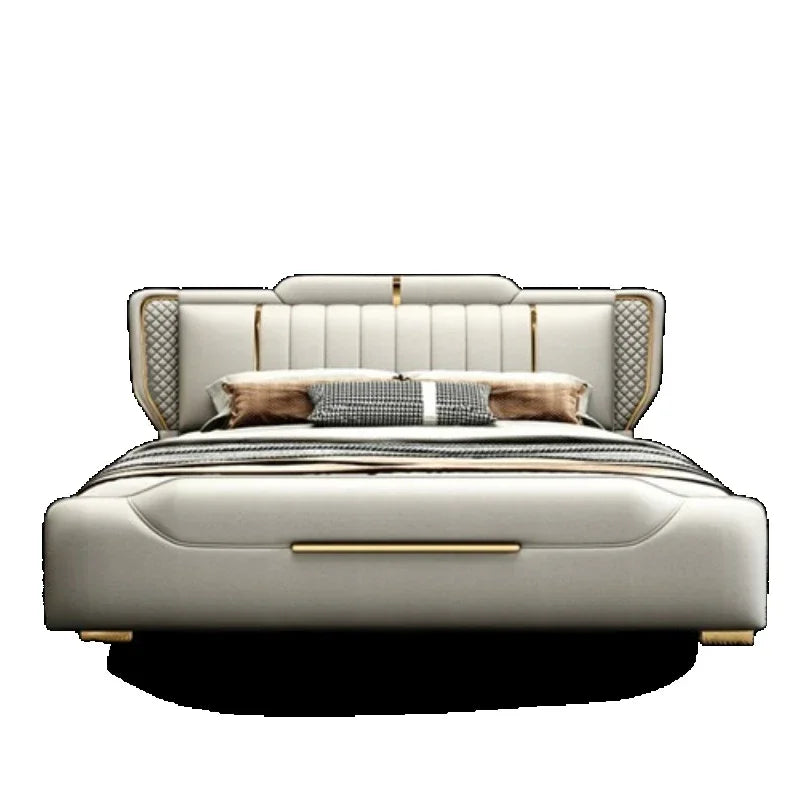 Doppel Full Size Bett rahmen Whitr großes modernes Design Kopfteil Bett Königin Schlafzimmer Luxus Muebles Para Dormitorio nordischen Möbel