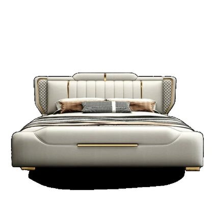 Doppel Full Size Bett rahmen Whitr großes modernes Design Kopfteil Bett Königin Schlafzimmer Luxus Muebles Para Dormitorio nordischen Möbel