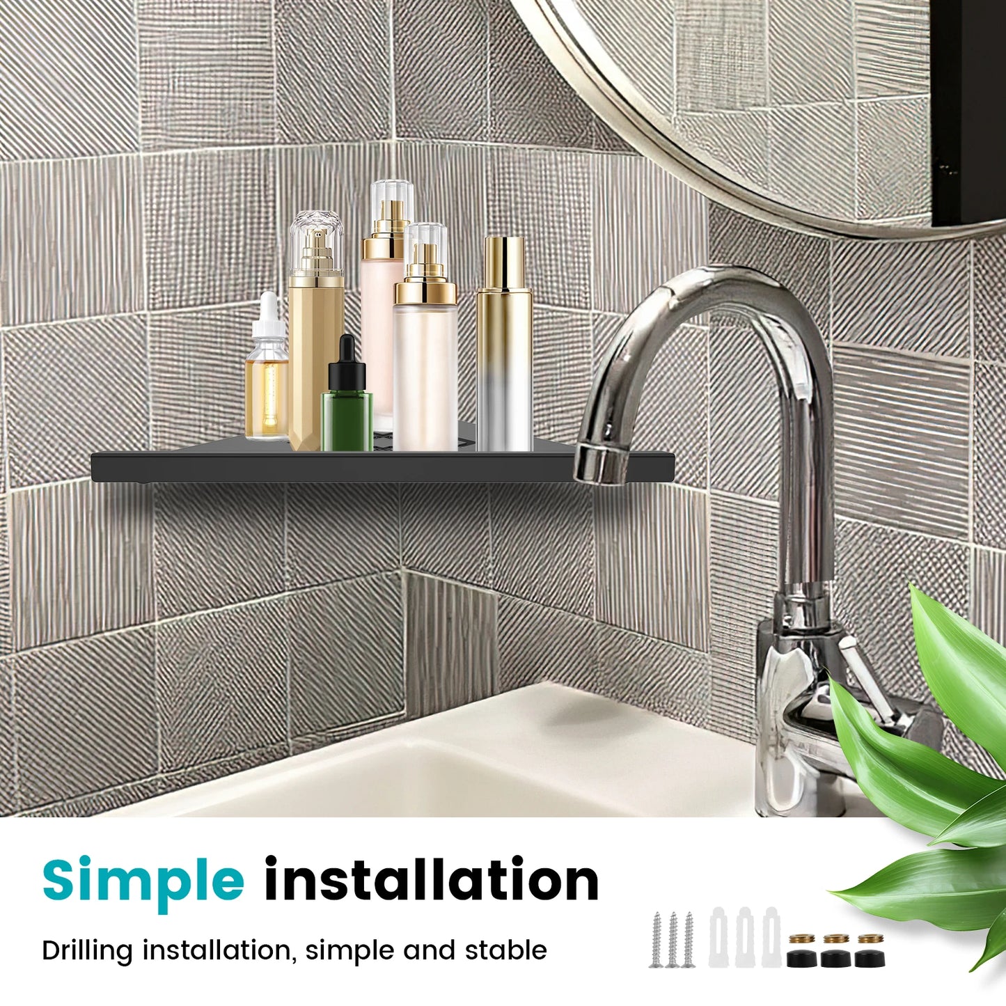 Edelstahl Badezimmer Regal Shampoo Make-up Dusche Lagerung Regal Badezimmer Wand Halterung Ecke Organizer Rack