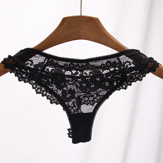 Women Panties Sexy Underwear Black Lace Panties Lingerie Female Floral Lace Briefs Perspective Finetoo Design Ladies Pantys.