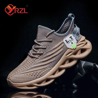YRZL Men Sports Running Black Jogging Shoes Casual Sneakers Outdoor Breathable Mesh Women Light Shock-absorption Sneakers Men.