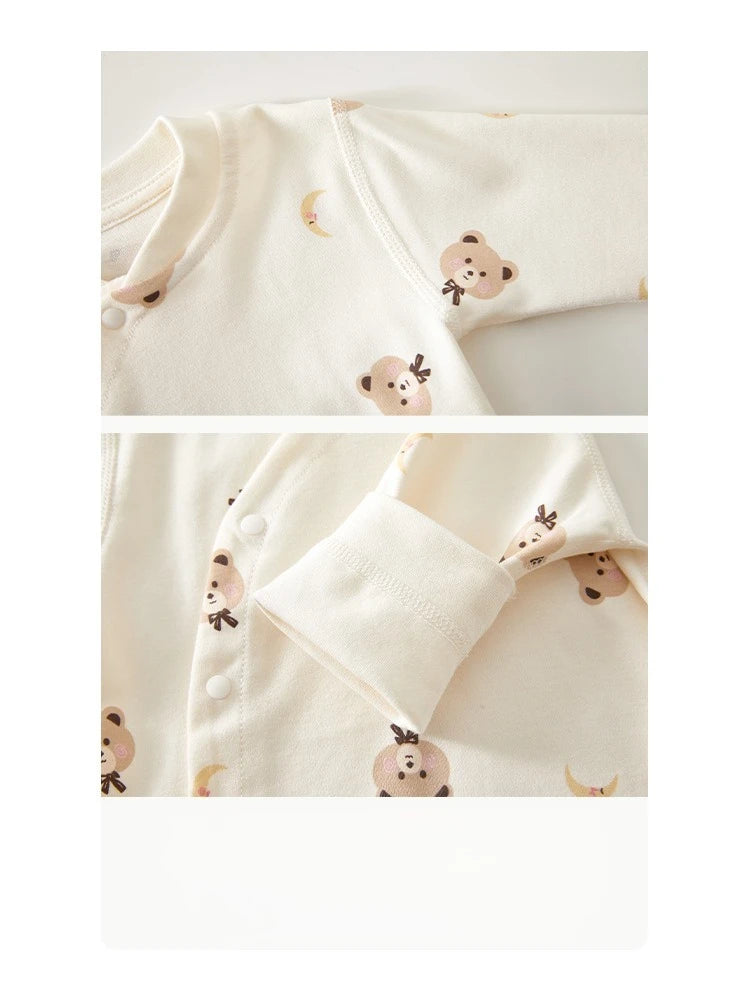 Newborn Baby Base Shirt+pants 2-piece Set Autumn and Winter Cartoon Pure Cotton Top+pants 0-18M Newborn Baby Pajamas.