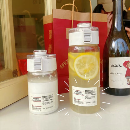 Plastic Water Bottle Water Cup with Lifting Rope Simple Large Capacity Leakproof Drop Resistant and Transparent Water Bottle.