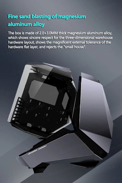 JONSBO MOD-5 Game E-sports Case All Aluminum Special-shaped Glass Chassis Support ATX Motherboard 360 Water-cooled 5V ARGB.