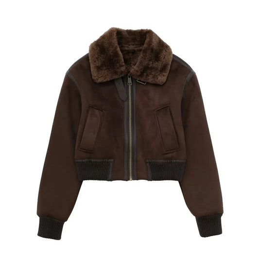 UNIZERA2023 Herbst und Winter Neue frauen Casual Stehkragen Kontrast Strap Dekoration Lose doppelseitige Jacke Mantel