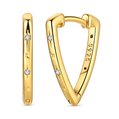 925 Sterling Silver Gold Color Circular Hoop Earrings Golden Earring Fit Original Charms Diy Fine Jewelry For Fashion Women