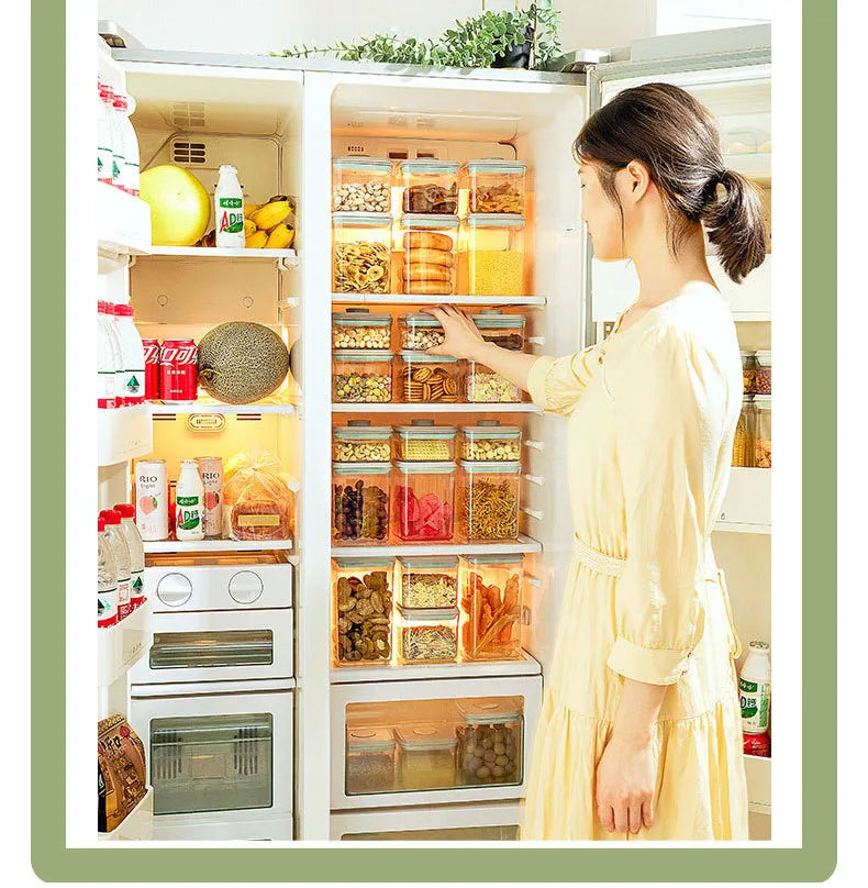 Airtight Food Storage Containers with Lids,Top Pop One Button Control,Air Tight Stackable Dry Cereal Container Set for Pantry.