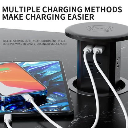 Us uk au stecker power küchentisch steckdose pop up desktop steckdosen strom ladung usb aluminium regal, versteckt, eingebaut.