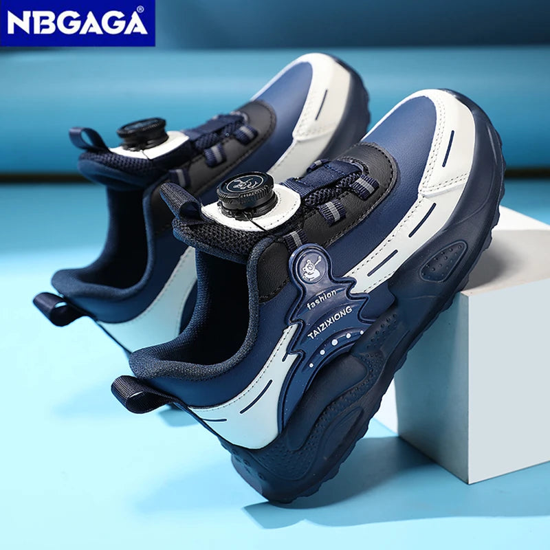 Boys Anti-Slip Waterproof Leather Running Shoes Outdoor Sports Walking Shoes Comfort Kids Sneakers For Autumn Winter 5-16 Years.