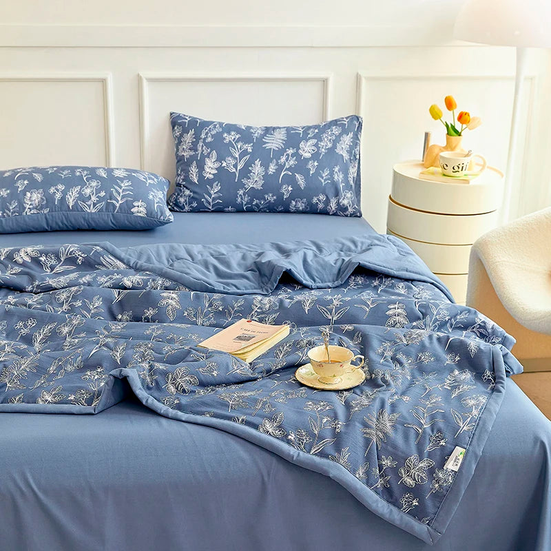 1pc Thin Duvet for Summer Quilt Single/Double/Queen Size Comforter Printed Blanket Home Soft Bedspread edredones (No Pillowcase).