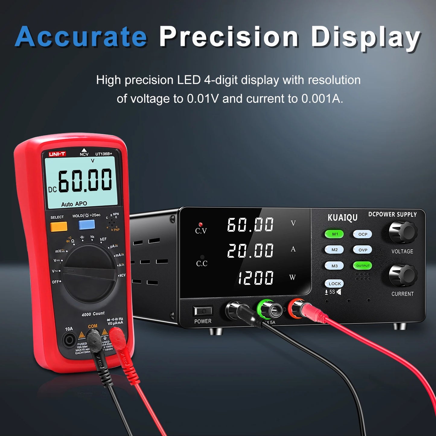 KUAIQU 3000W High Power Adjustable Bench Power Supply 1000V 300V 200V 100A 60A 30A Lab Power Supply OCP Alarm OVP Output Switch