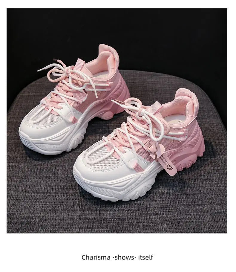 Women's Shoes Casual Shoes Spring Sneakers Platform Woman-shoes Tennis Female Fashion Thick Sole 2024 Roses Trainers Increased I.