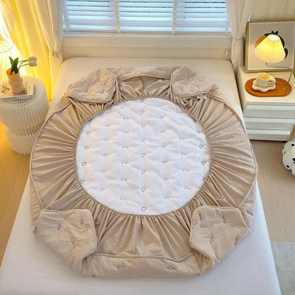 Cotton Mattress Single-piece Simmons Mattress Protective Cover Non-slip Fixing Bed Dust Cover.