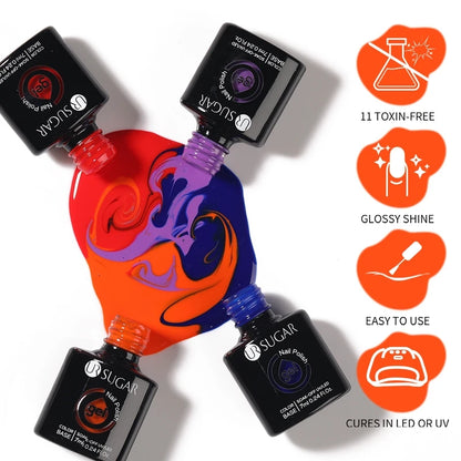 UR SUGAR 7/7.5ml Summer Blue Silver Gel Nail Polish Semi Permanent High Quality Soak Off UV LED Varnishes Nails Art Manicure.