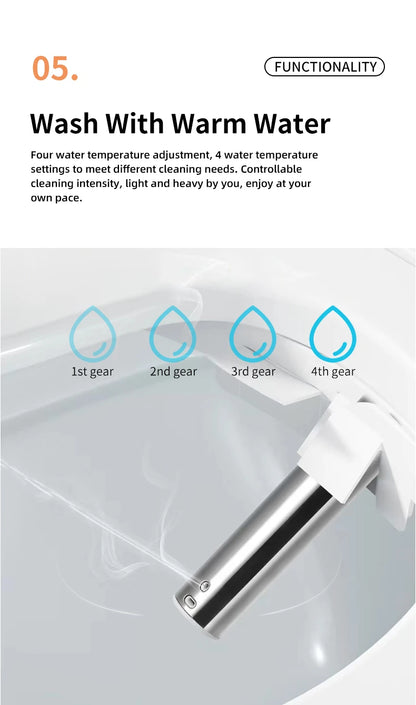 Intelligenter elektronischer Toilettensitzbezug – kabellose Fernbedienung, 3-in-1-Warmsystem, wassersparend – beheizt, trocken, waschen für modernes Badezimmer