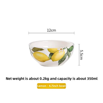 Creative Lemon Plate Ceramic Fruit Dish Ins Style Home Dining Thai Restaurant Tableware.