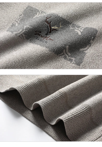 New Mens Fleece Sweater Thickened Pullover Fleece Lined Autumn Winter Crew Neck Jumpers Fashion Knitwear.