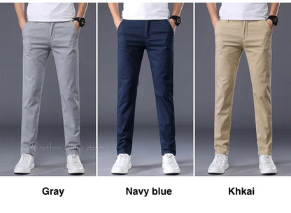 Thin Men's Pants Classic 7 Colors Summer New Casual Pant Business Fashion Stretch Cotton Slim Brand Male Trousers.