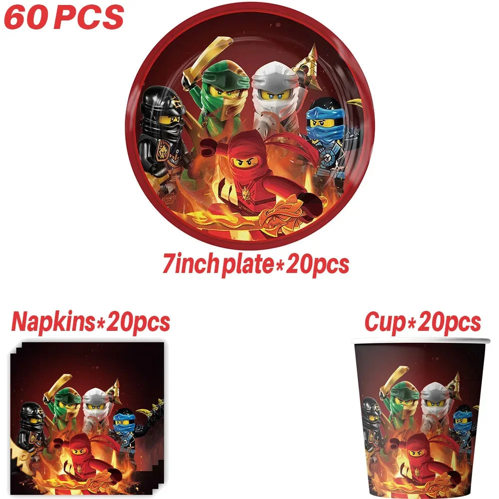 Neue Ninja Geburtstag Dekoration Supplie Ballon Geschirr Cartoon Banner Hintergrund Kuchen Dekoration Party Supplie Baby Dusche geschenk