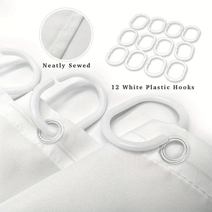 4-teiliges Set wasserdichter Duschvorhang mit Star River Moon-Muster und 12 Haken, bedruckter Vorhang, Badezimmer-Bodenmatte