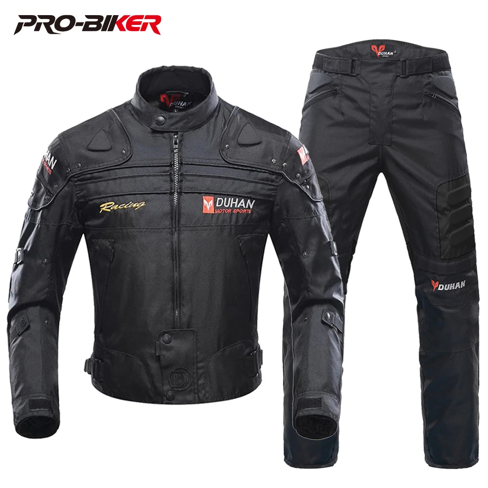 DUHAN Windproof Motocross Jacket Motorcycle Pants Men Motorcycle Jacket Wear-resistant Body Armor Moto Clothing For Winter.
