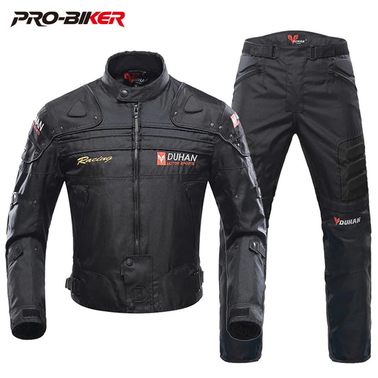 DUHAN Windproof Motocross Jacket Motorcycle Pants Men Motorcycle Jacket Wear-resistant Body Armor Moto Clothing For Winter.