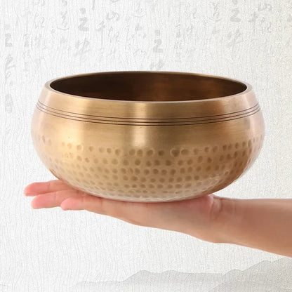 Authentic Handmade Tibet Singing Bowl Nepal Brass Meditation Sound Bowl for Yoga Chakra Healing Relaxation with Leather Striker.