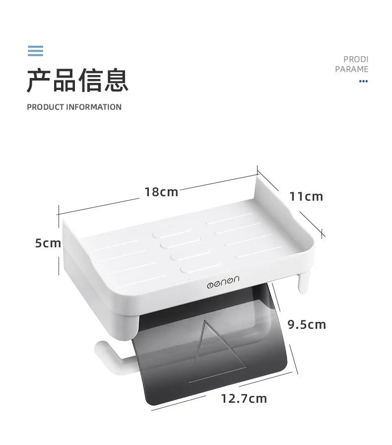 Wand Halterung Toilettenpapier Halter Top Kleinigkeiten Lagerung Kunststoff Wasserdichte Rollen Papier Lagerung Rack Badezimmer Tissue Organizer Regale