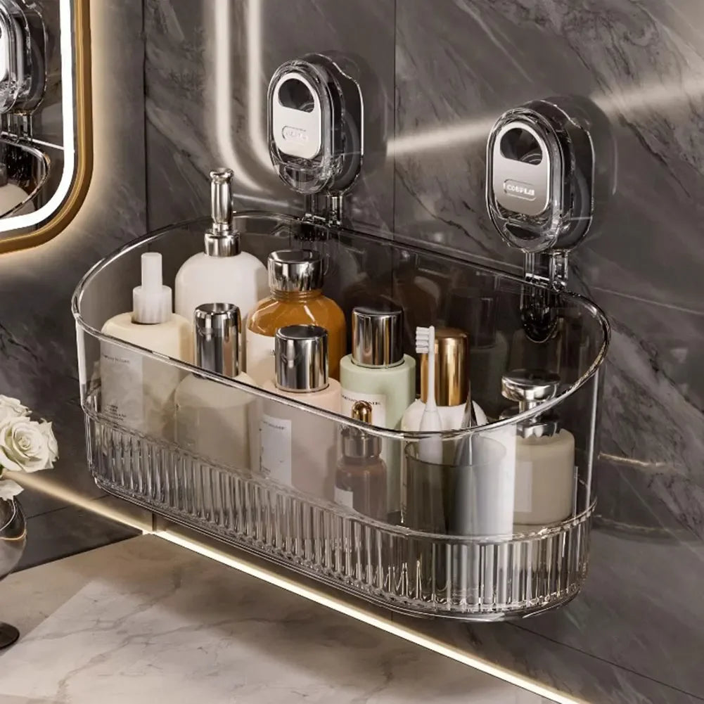 Badezimmer-Saugnapf-Aufbewahrungsbox ohne Bohren mit starker Tragfähigkeit für einfache Installation in Küche und Badezimmerräumen