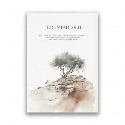 Psalm 23:3 Jeremiah 29:11 Psalm 91:2 Inspirational Quotes Poster Jesus Painting Christian Bible Verse Wall Art Living Room Decor.