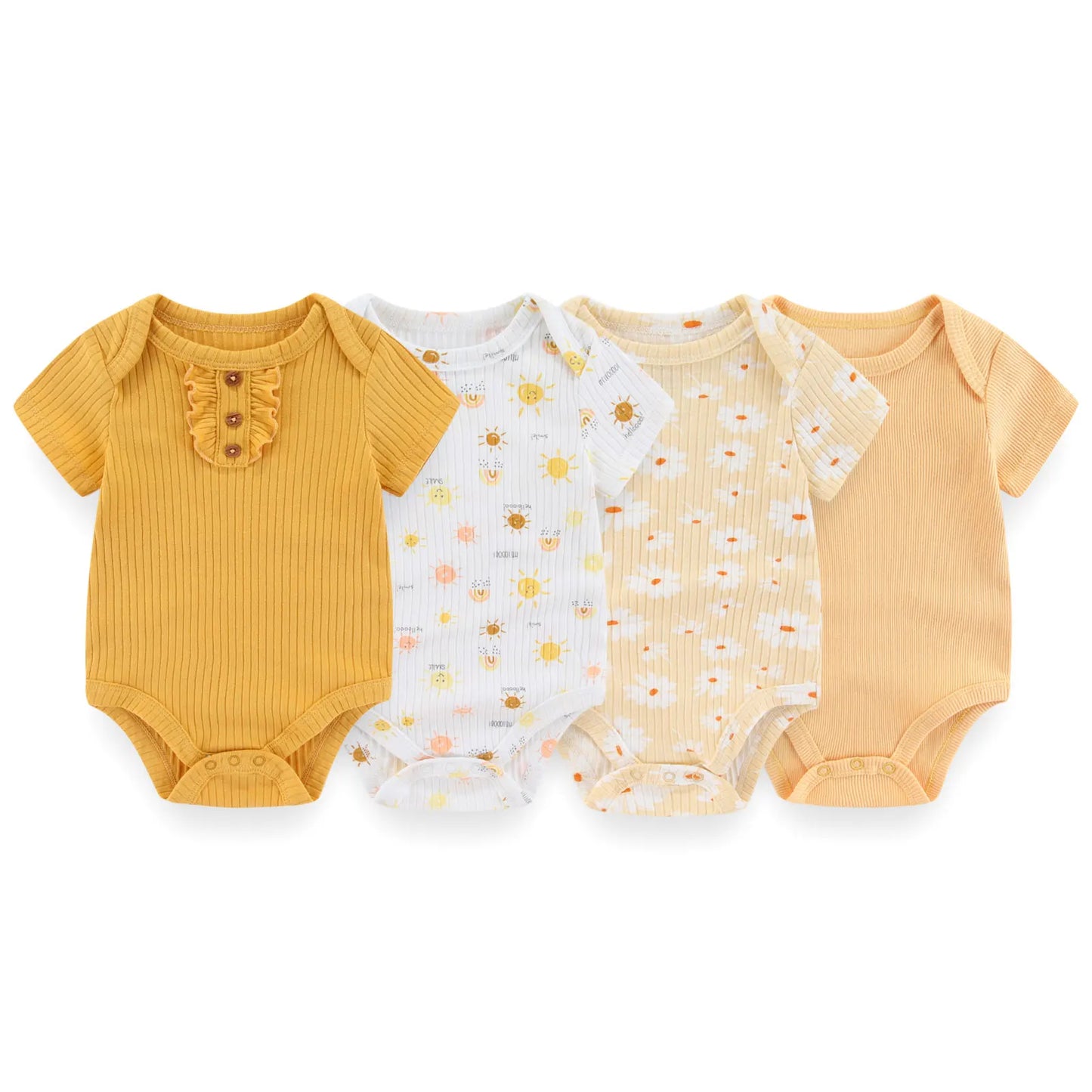 Kiddiezoom 4 Teile/los Unisex Baby Junge Mädchen Bodys Kurzarm Infant Onesies Erste Weihnachten Baby Kleidung
